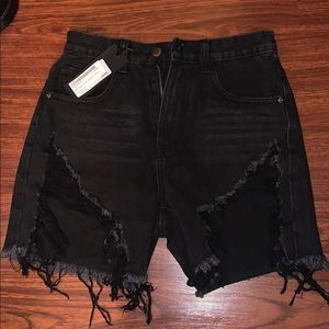 Hang Loose Distressed Denim Shorts